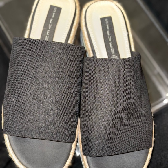 Seven7 Black Espadrille Platform Sandals - Picture 5 of 12